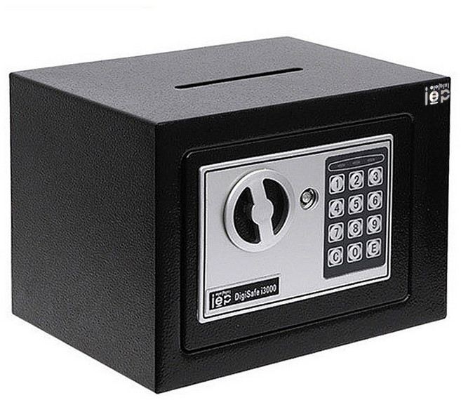 아이이피 디지털 미니금고 i3000, 블랙