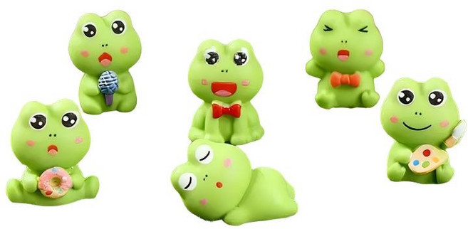 귀여운 개구리 6종 스타일링 6마리 세트 DIY 피겨, 개구리 6마리 세트