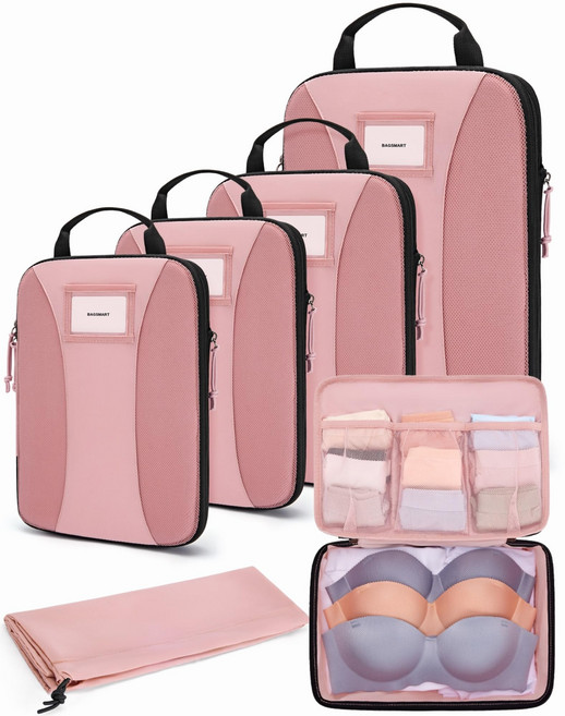 BAGSMART 압축 패킹 큐브 6개 여행용 수하물 오거나이저