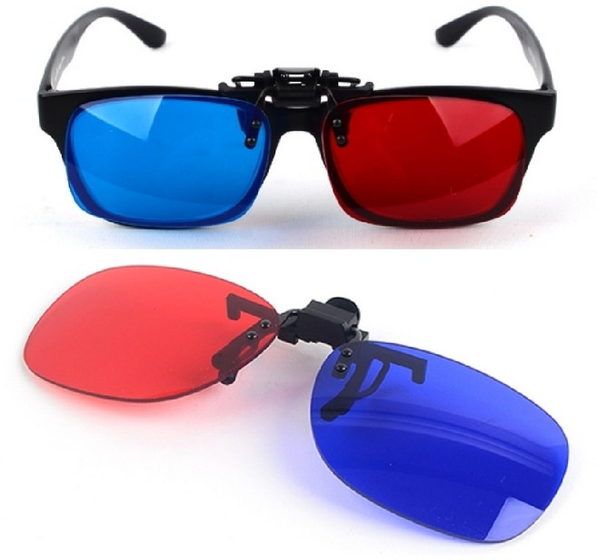 탈부착 쓰리디글라스안경 적청썬글라스 입체영화관영상 오버형 1개, 상품