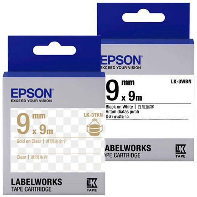 OA 小舖 EPSON 9mm標籤帶 原廠公司貨 (適用LW-600P C610 K460), 黑字白底(一般), 黑字白底(一般)