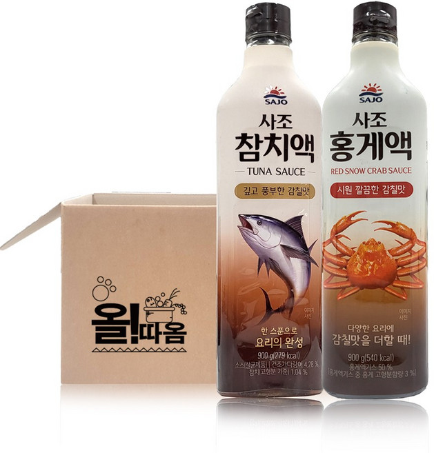 사조대림 참치액 900g 1개 +홍게액 900g 1개, 900ml