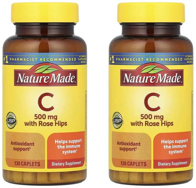 네이처메이드 비타민C 로즈힙 함유 500mg 130정 2개 - 쿠팡