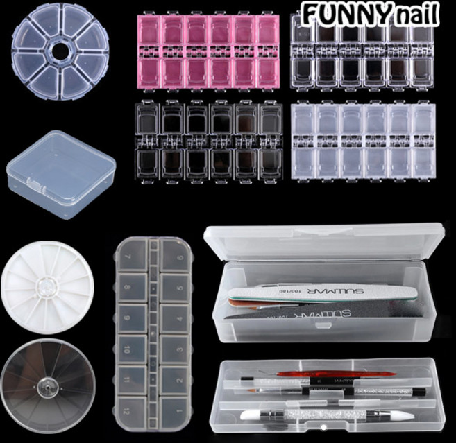 [퍼니네일] 12칸 파츠 스톤 네일케이스 네일재료보관함 스톤케이스, 12칸 파츠보관케이스(도시락케이스), 1개