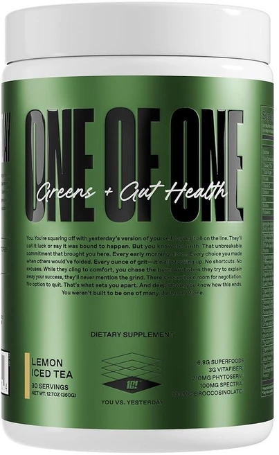 ONE OF ONE 채소 및 장 건강 – 장 건강 면역 및 에너지를 위한 프리바이오틱스 프로바이오틱스 및 소화 효소가 함유된 슈퍼푸드 그린 파우더 인공 감미료 없음 - 레, 360g, 1 - 쿠팡