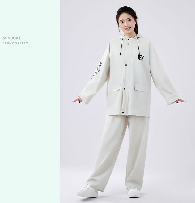 여성 우비 상하세트 남녀공용 성인용 방수 우의 배달 오토바이 비옷 세트 캐주얼 여자 우의 세트 YJW