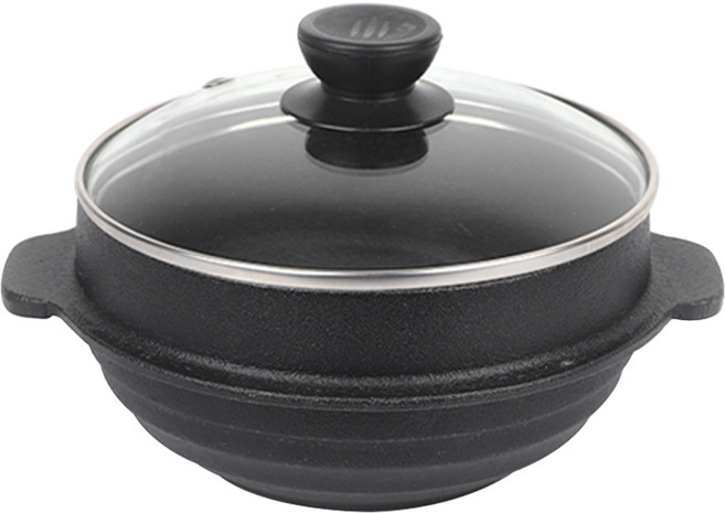 1+3 인덕션 무쇠 뚝배기 1인용 2인용 냄비 인덕션용 된장 찌게 뚝배기소 16 17 계란찜 주물 솥, 1세트