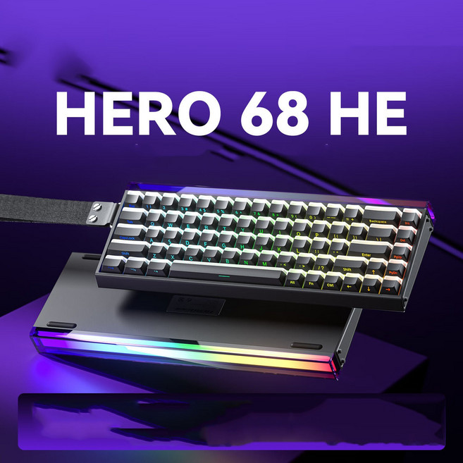 독거미 AULA HERO 68 HE 유선 게임 키보드마그네틱축, 옥황자축, 블랙