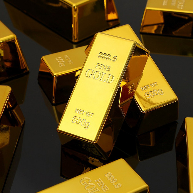 럭키 골드바 500g 모형 인테리어 금괴, 기본, 1개