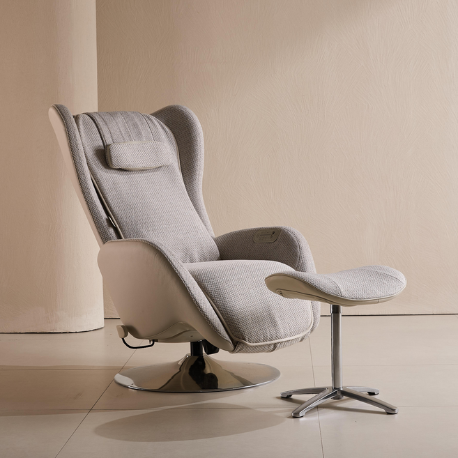 [알트레스트]AL002 마사지 리클라이너 기능성 패브릭 아이보리 안락 수면 안마의자, (본체)아이보리+(시트)아이보리