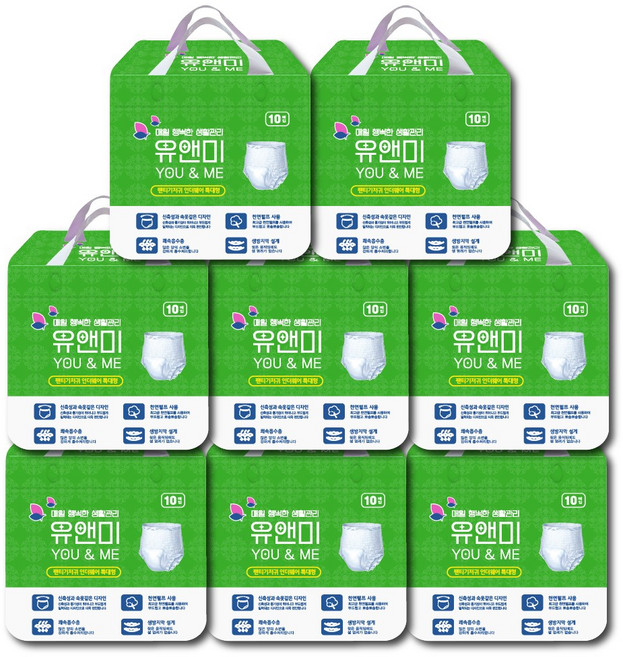 유앤미 팬티기저귀 남녀공용 언더웨어, 특대형, 8개, 10개입