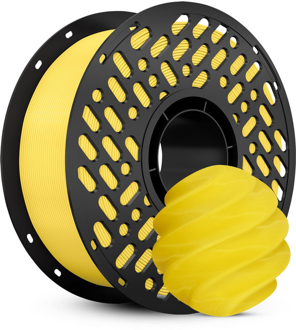 CaiLab 고강도 고탄성 PLA+ 3D 프린터 필라멘트 1.75mm 노즐 막힘 없는 선경 안정성 1kg | 뱀부랩 3D 프린터(P1S P2S A1 H2D등) 호환, 노란색, (PLA)