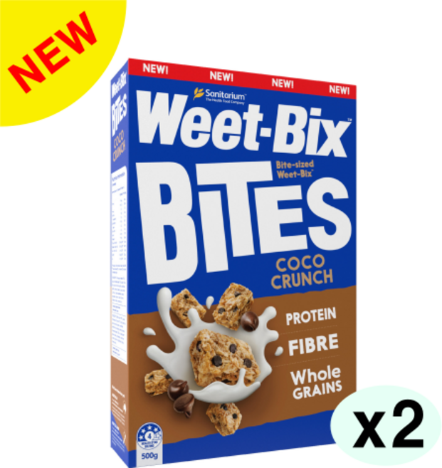 Weet Bix 위트빅스 바이트 초코맛 코코크런치, 2개, 500g