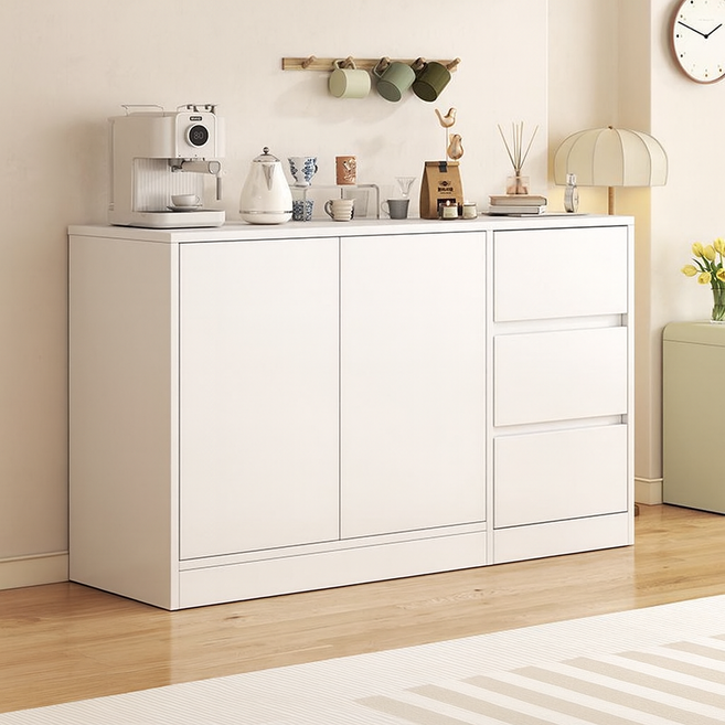 거실수납장 다용도 공간 주방 식탁 옆 홈카페 베란다 수납 선반장, 화이트(A)