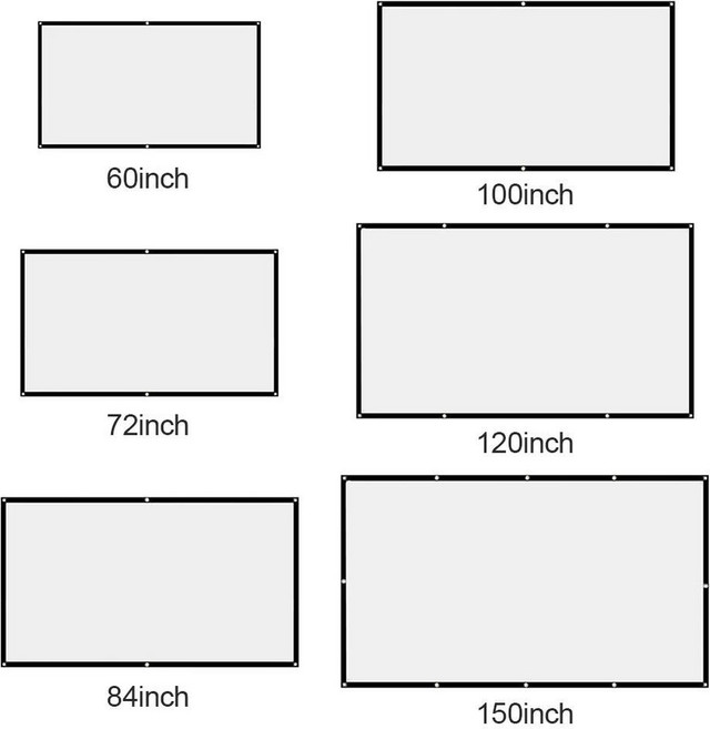 휴대용 프로젝터 스크린 심플 커튼 라이트 야외 사무실 프로젝터용 프로젝션, 60 인치