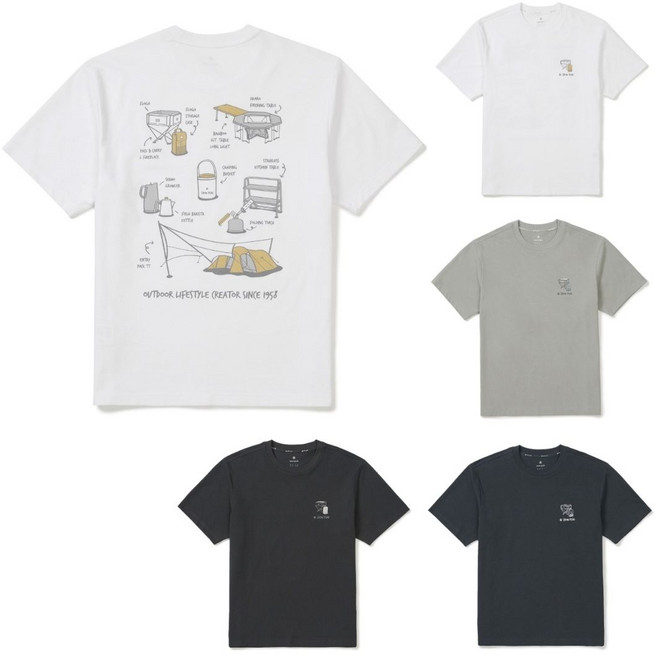 [국내매장상품] SNOW PEAK 스노우피크 베이직 그래픽포인트 소로나기어 반팔 티셔츠