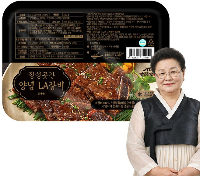 정성곳간 국내산 양념 LA갈비, 400g, 1개