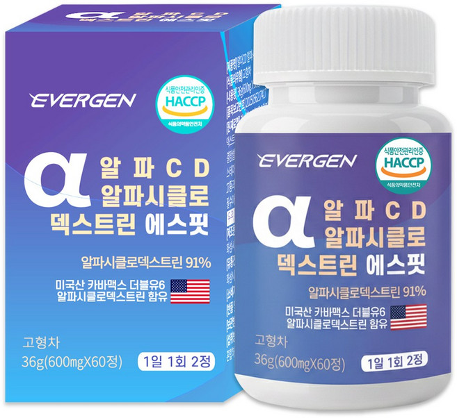 에버젠 알파CD 일파시클로덱스트린 에스핏, 1개, 60정