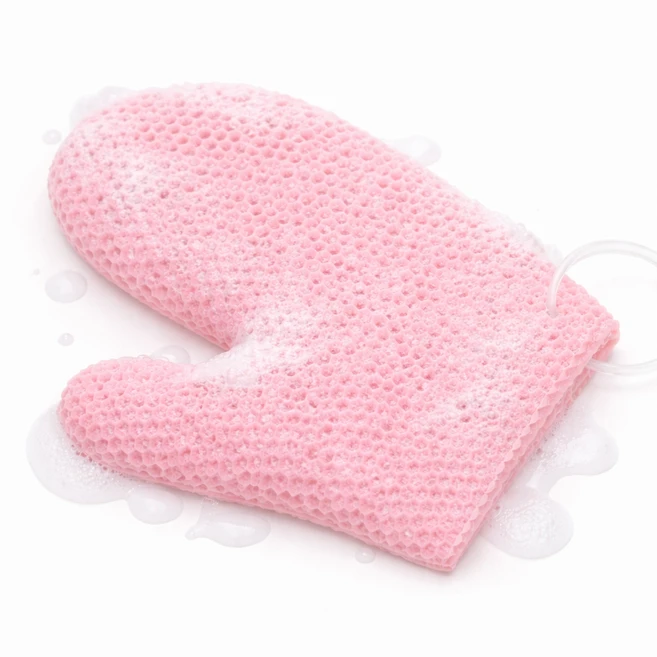 피니시웰 샤워 글러브 반영구 실리콘 벌집 tpu 샤워 장갑 고리 증정, 베이비 핑크, 1개, 1개입 - 쿠팡
