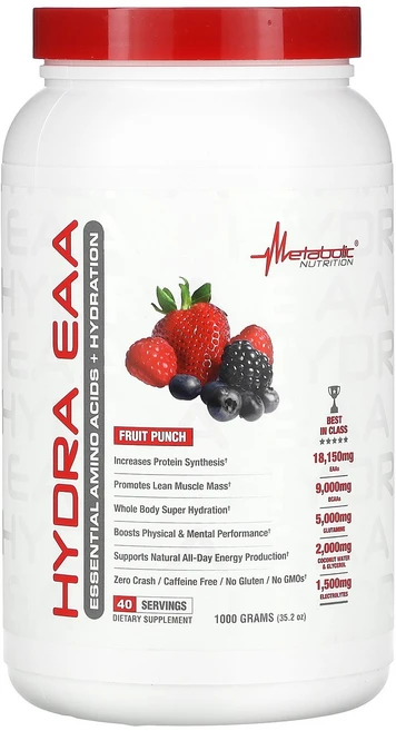 Metabolic Nutrition Hydra EAA Fruit Punch 35.2 oz 1 000 g, Metabolic Nutrition, Hydra EAA, 1개 - 쿠팡