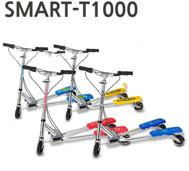 에스보드 휠러스 트라이더 스마트-T1000 트라이더t1000 트라이스키 세발킥보드 양발킥보드 트라이더t-1000, 스마트T1000-핑크, 1개