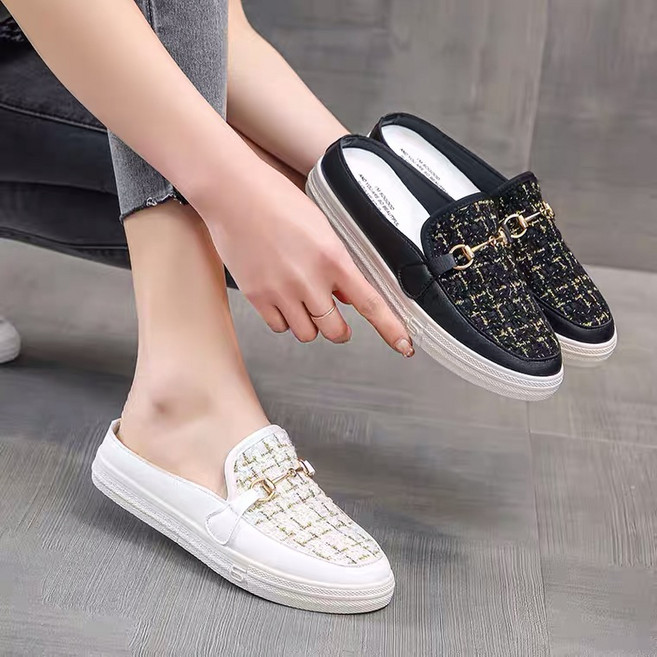 格子紋女士穆勒鞋