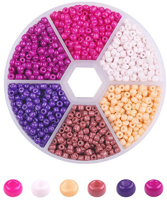 리리아트 3mm 시드비즈 혼합 6색 DIY 팔찌 반지 만들기 재료, 1개, T-03