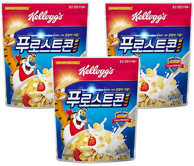 켈로그 푸로스트 콘 시리얼, 3개, 1.5kg