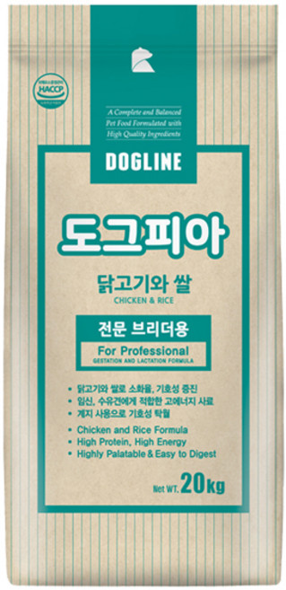 도그라인 퍼피 도그피아 반려견 사료, 1개, 20kg, 닭