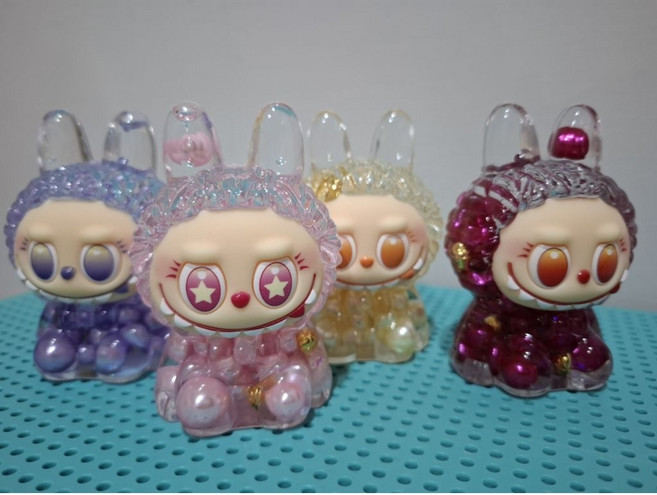 D.W 手作 拉布布 宇航員 趴趴 流沙瓶 擺件 創意可愛桌面裝飾品, 李四-綠