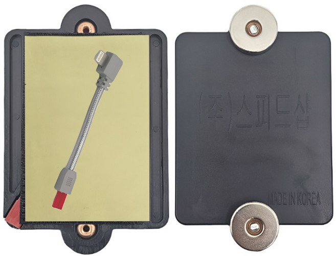 프로라이더스 스피드샵 오토바이 자석충전거치대용 충전패드세트, 블랙 + 아이폰용 젠더, 1개