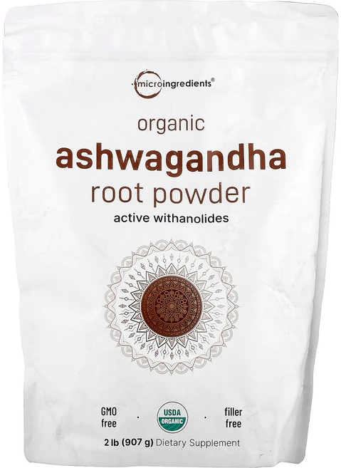 Micro Ingredients 유기농 아슈와간다 뿌리가루 907g(2lb) Ingredients (마이크로 인그리디언츠), Micro Ingredients, 유기농 아슈와간다 뿌, 907g, 1개 - 쿠팡