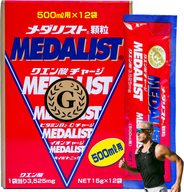 [일본 국가대표] 메달리스트 무카페인 러닝 헬스 에너지 부스터 드링크 12포, 1박스, 138g