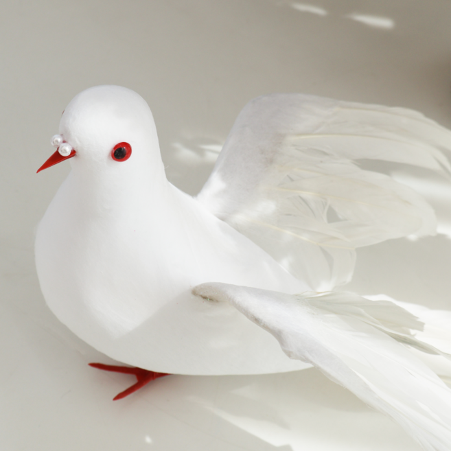대형 비둘기 모형 1p 장식 인형, 화이트