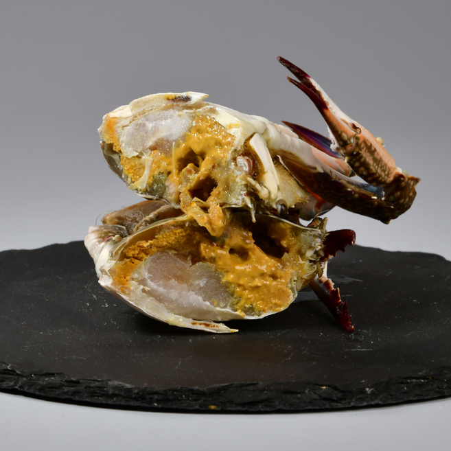 [야무진꽃게] 국내산 백령도 연평도 급냉 냉동 알배기 손질꽃게 절단 암꽃게 숫꽃게 사이즈 완비, 1개, 1kg 손질 급냉 숫꽃게 대