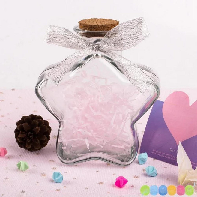 종이학천마리 종이학 유리병 종이별병 DIY 화병, 대형 오각별 빈병 520개 시험용