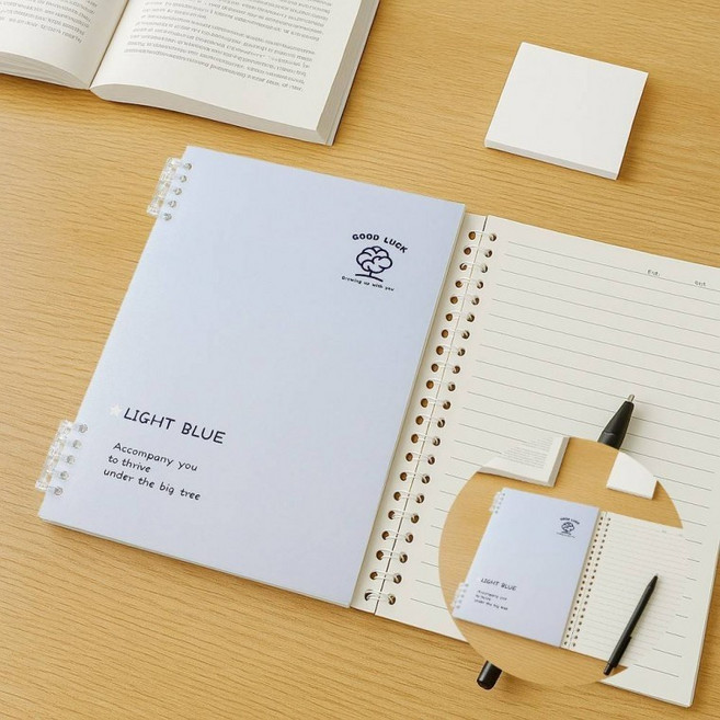 B5 루스리프 유선 노트 2p세트 60매 블루 시편필사노트 성경필사노트, 1개, 상세페이지 참조