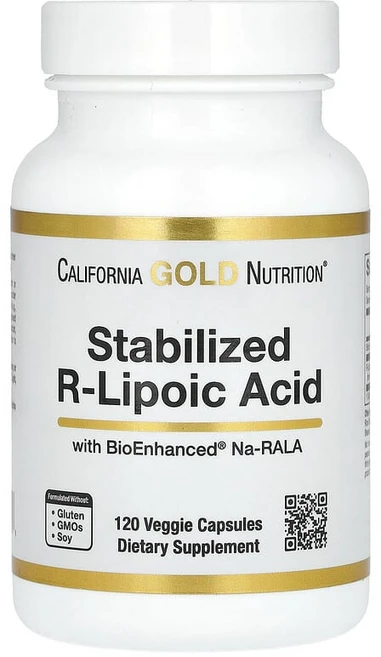 California Gold Nutrition 안정화된 R-리포산 Bio-Enhanced® Na-RALA 및 비오틴 함유 베지 캡슐 120정 CGN-02005, 캡슐120정, 1개 - 쿠팡