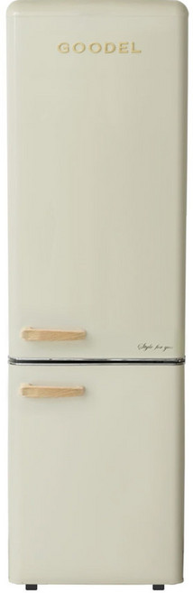 [GOODEL] 구델 리얼 레트로 소형 미니 냉장고 RGC27CDJ 260L 소프트크림(아이보리) 방문설치 콤비(상냉장하냉동) 인테리어 원룸, 소프트크림