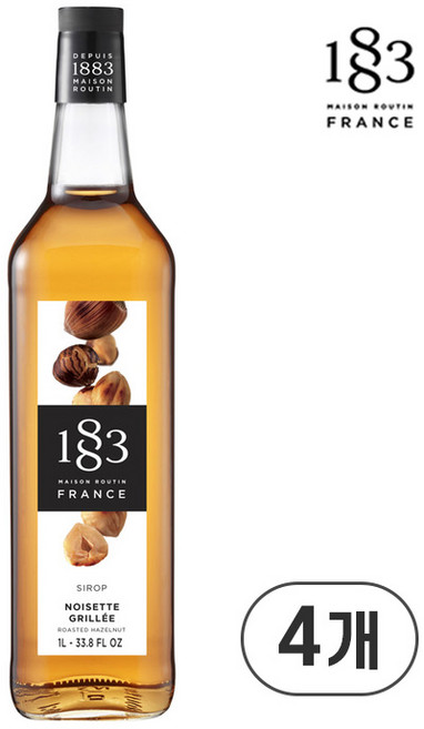 프랑스 1883 로스티드 헤이즐넛향 시럽, 1L, 4개