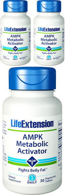 LIFE EXTENSION AMPK鈣質補充錠, 30顆, 3罐