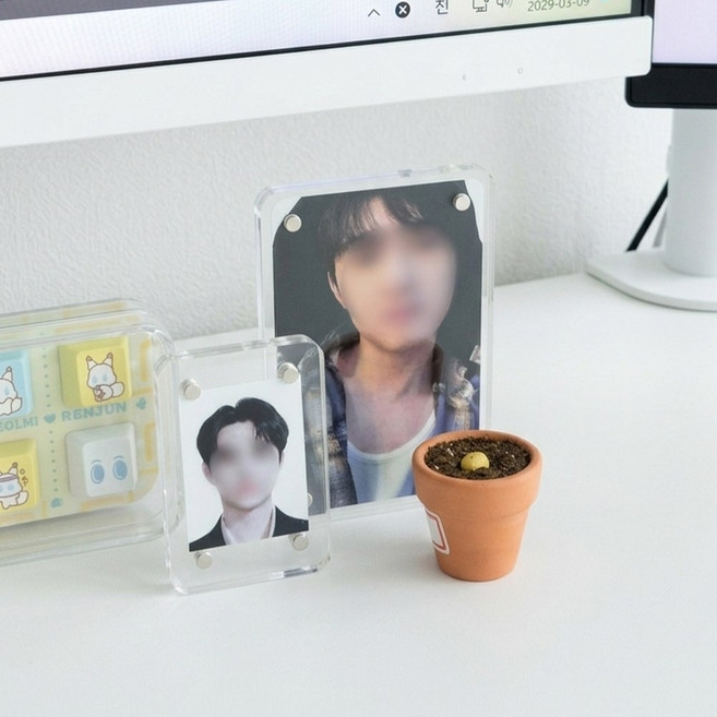 청년토이 투명 아크릴 포토카드 자석 액자 1+1, 1개