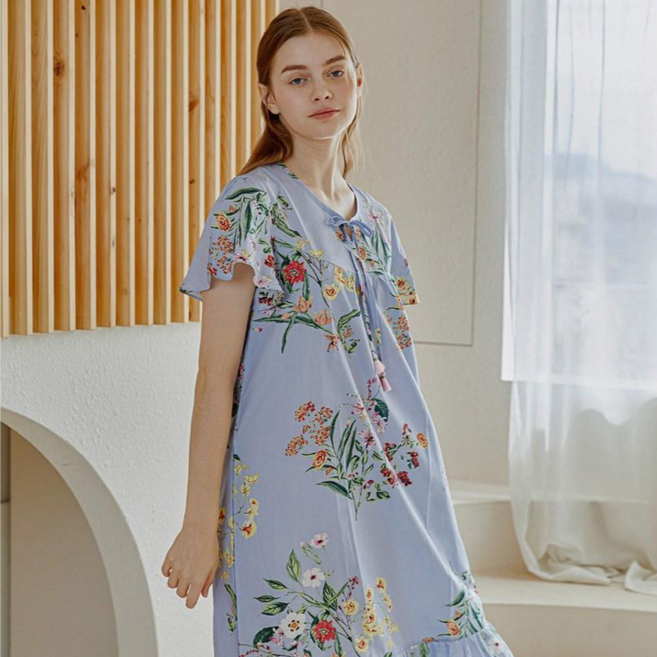 INTIMARE 시크릿 나염 여성 잠옷 원피스