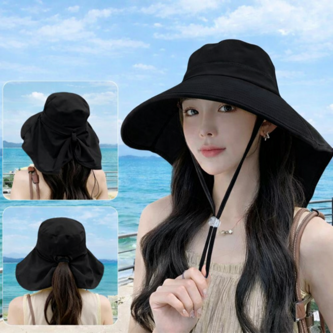 누비즈 여성 자외선차단모자 썬캡 와이드챙 UV차단 등산 캠핑 햇빛가리개 아쿠아 플랩캡