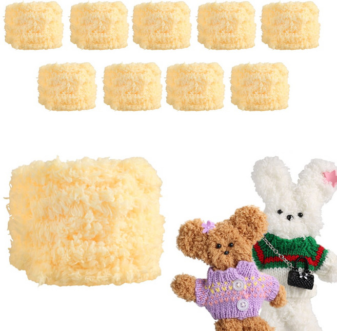 [모핸] 15mm 털 철사 모루, 10개, 버터