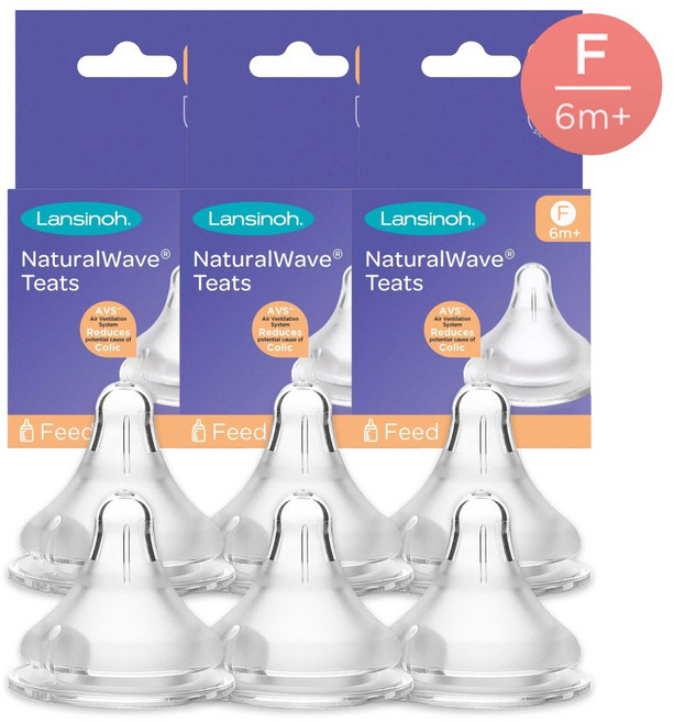 란시노 내추럴 웨이브 젖꼭지, F(6~12개월), 6개