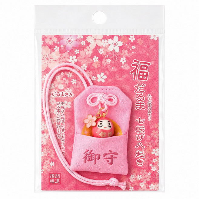日本 達摩娃娃櫻花幸福御守 福氣達摩 招福開運吊飾 吉祥不倒翁御守(2色任選)