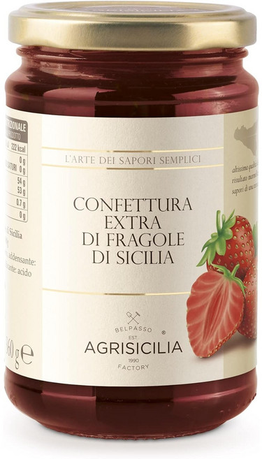 이탈리아 아그리시칠리아 AGRISICILIA 딸기잼 (프라골라) 수제 고품질 마멀레이드잼 360g, 1개