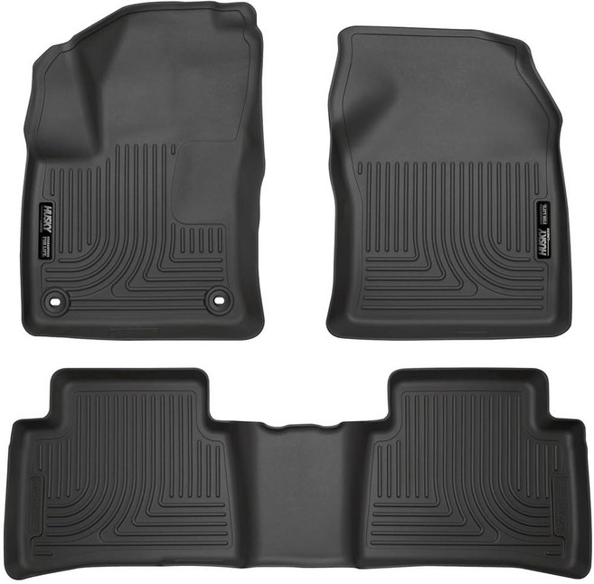 Husky Liners 98991 2016-20 토요타 프리우스 2017-20 프리우스 프라임 웨더비터 프론트 & 2번째 좌석 바닥 매트 블랙 129793, Large