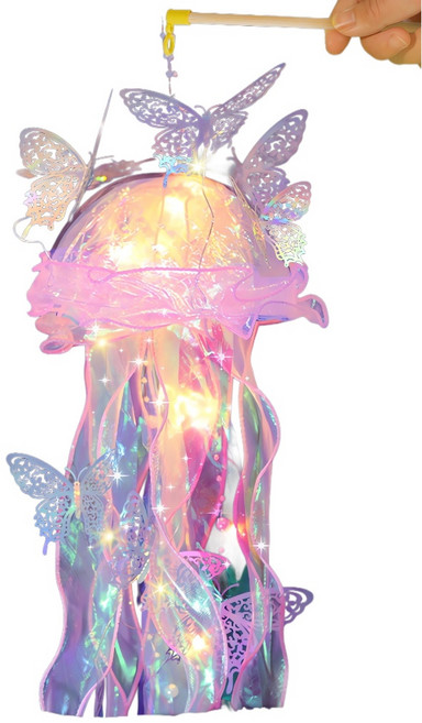 DIY春節水母燈籠, 炫彩蝴蝶-夢幻紫水母燈